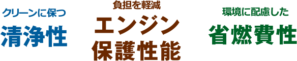 清浄性 エンジン保護性能 省燃費性